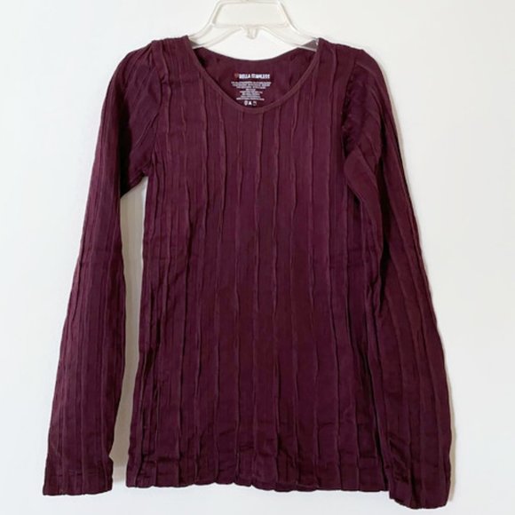 Burgundy soft blouse, Top with scrubbed material ✿ - Picture 10 of 10